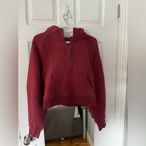 Lululemon Scuba Half Zip Hoodie, Red Merlot, Size XS/S